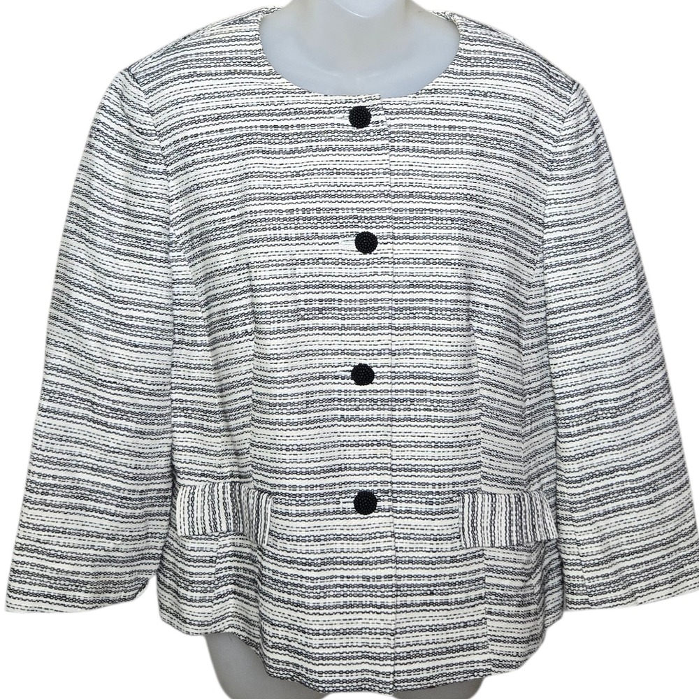 Talbots Womens Preppy Tweed Blazer Size 16 Lined Career Jacket Timeless Business